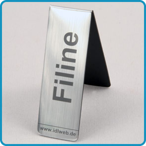 Magnet-Lesezeichen mit Aluminiumoberfläche „Diehl“